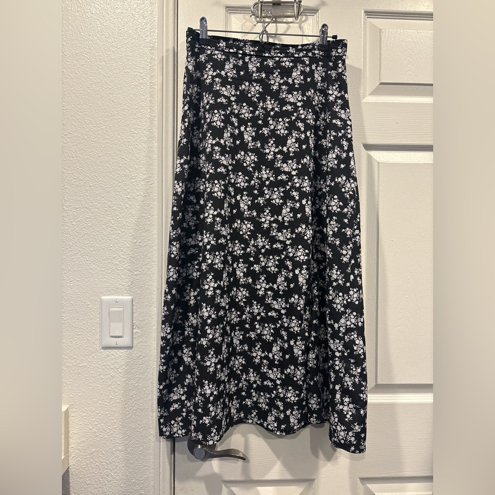 Floral Black and White Women's Skirt